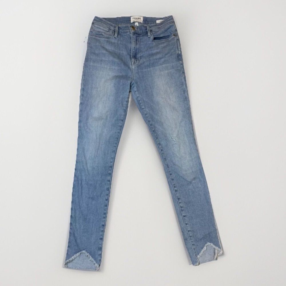 FRAME Size‎ 28 Le High Triangle Raw-Edge Skinny Jeans Grunge Minimalist